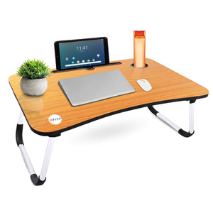 VIRTUALBAZAAR-FOLDABLE WOODEN LAPTOP TABLE